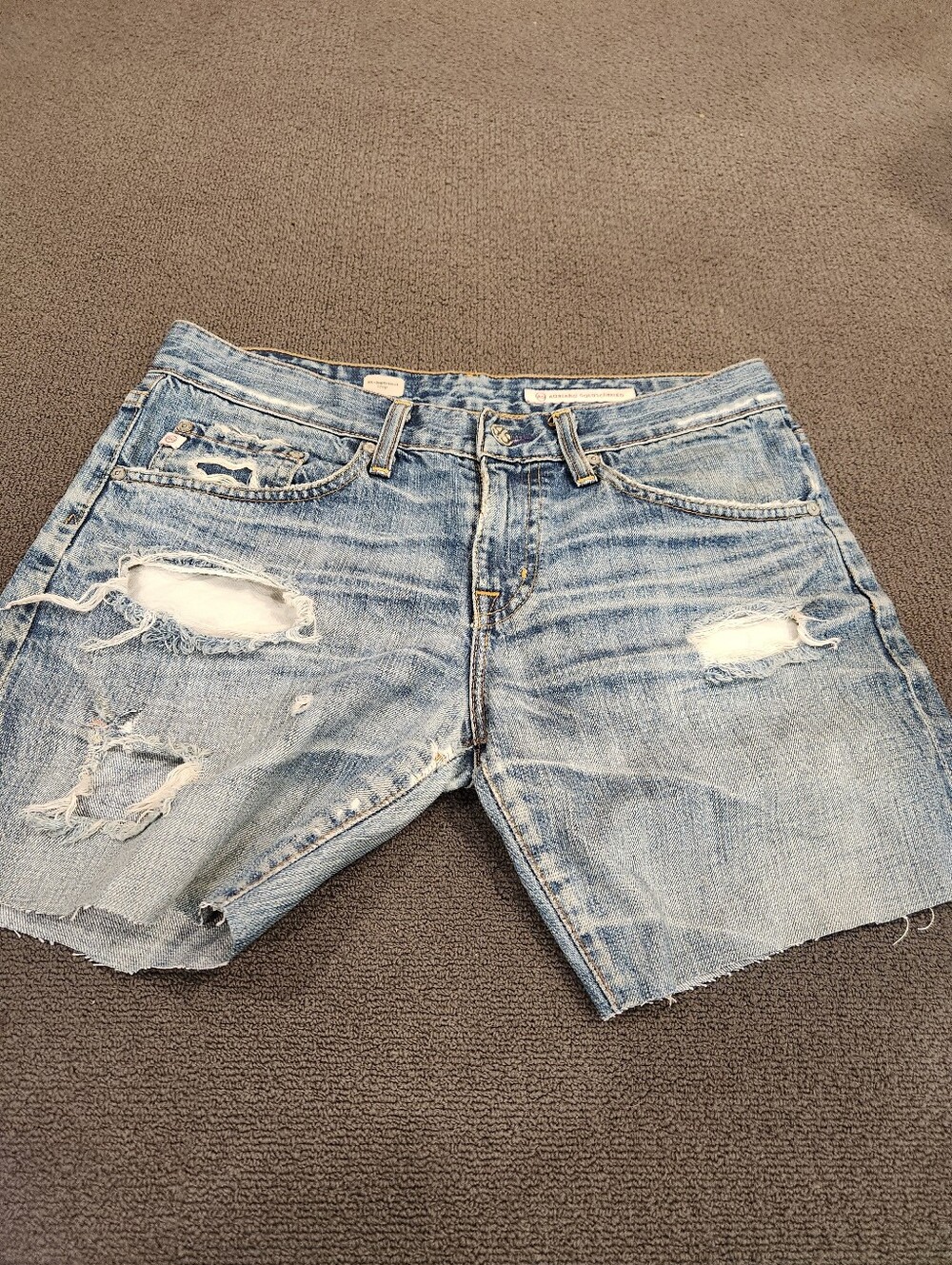 AG Ex Boyfriend Crop Raw Cutoff Shorts